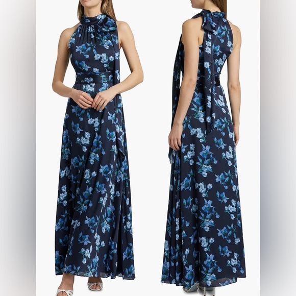 Sachin + Babi Dresses & Skirts - Sachin + Babi Navy Floral Maxi Dress with Blue Flowers